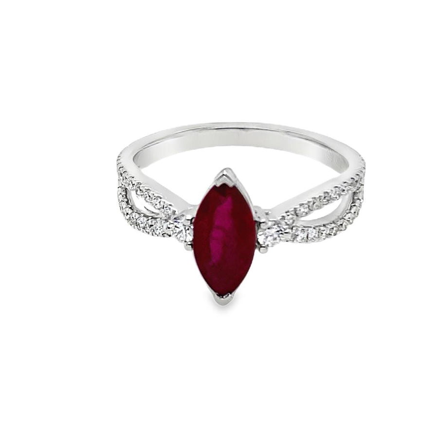 Ruby 18 Karat White Fashion Ring