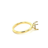 Lady's Yellow 18 Karat Pear Hidden Halo Ring