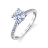 Coast Diamond Lady's 14 Karat White Gold Milgrain Straight Diamond Band Engagement Ring Mounting