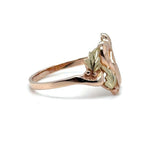 Tri-Color 10 Karat Diamond Cut/Satin/Sandblast Black Hills Gold Open H