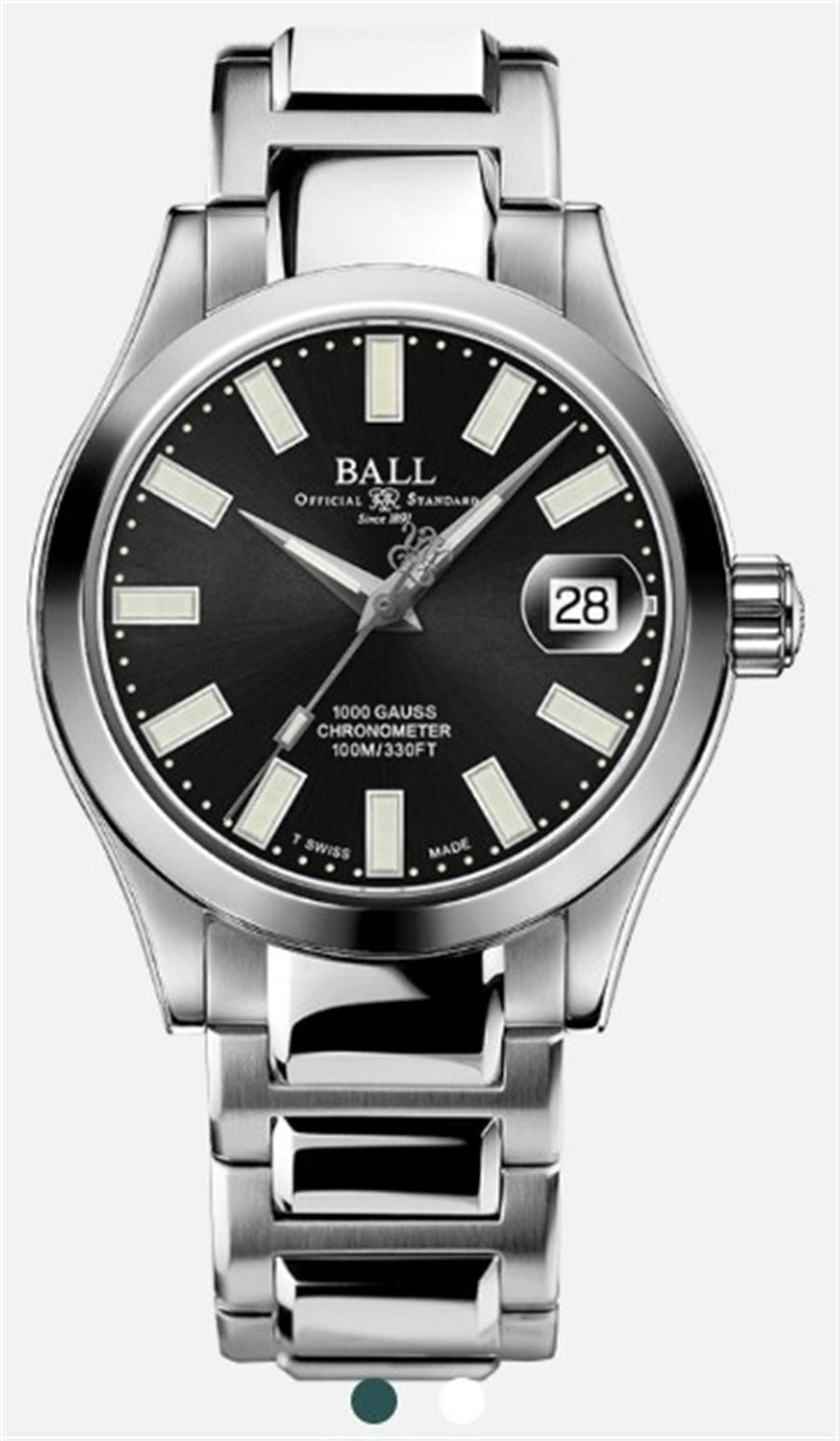 Stainless Steel 36mm Engineer III Marvelight Chronometer Watch with Bl
