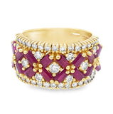 Estate Ruby and Diamond Wideband Ring