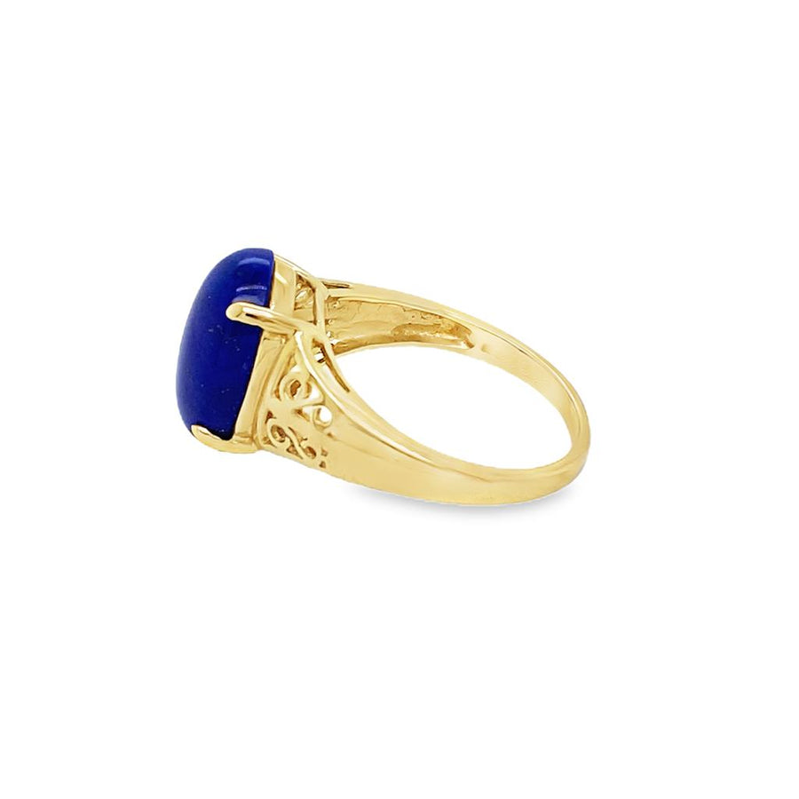 Estate Filigree Cabochon Lapis Ring