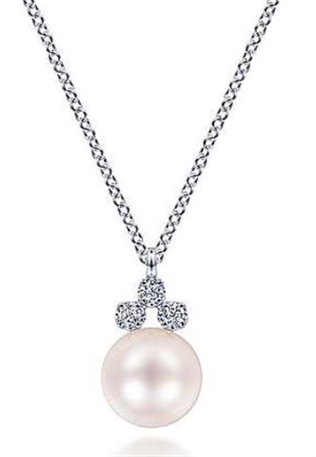 Gabriel & Co Pearl and Diamond Necklace