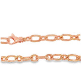Rose 14 Karat 10.6X6.5 And 5.6X7.10mm Rope Oval Link Chain Necklace Wi
