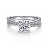 Gabriel & Co. Eisley - 14K White Gold Split Shank Round Diamond Engagement Ring