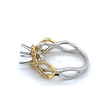 Lady's White 18 Karat Twist Overlay Ring