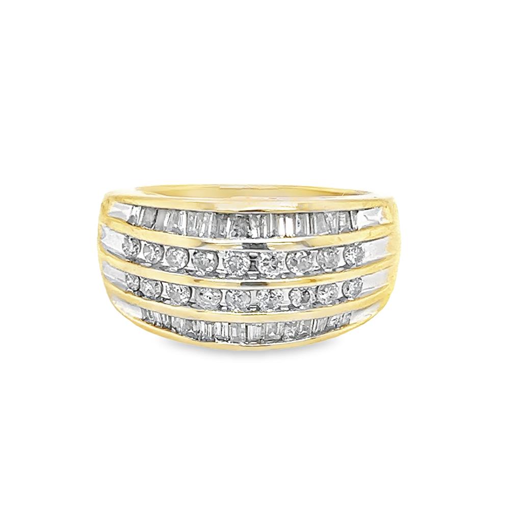 Two-Tone 10 Karat 4 Row Band E