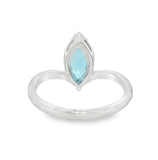 Blue Topaz 14 Karat White Fashion Ring