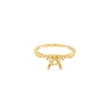 Lady's Yellow 14 Karat Twist Wedding Set Ring Size 6.5 With 3 = 0.05TW