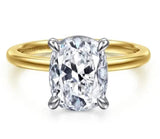 Two-Tone 14 Karat Solitaire Remount Size 6.5 Designer: Gabriel & Co
G