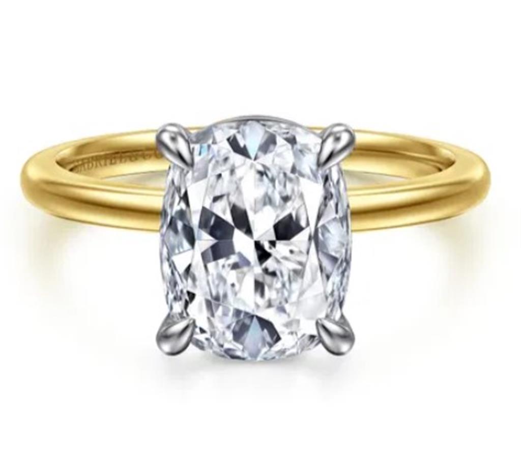 Two-Tone 14 Karat Solitaire Remount Size 6.5 Designer: Gabriel & Co
G