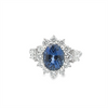 Estate Platinum Sapphire & Diamond Halo Ring