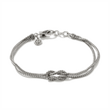 Classic Chain Silver Manah 1.8mm Chain Double Row Bracelet with Lobste