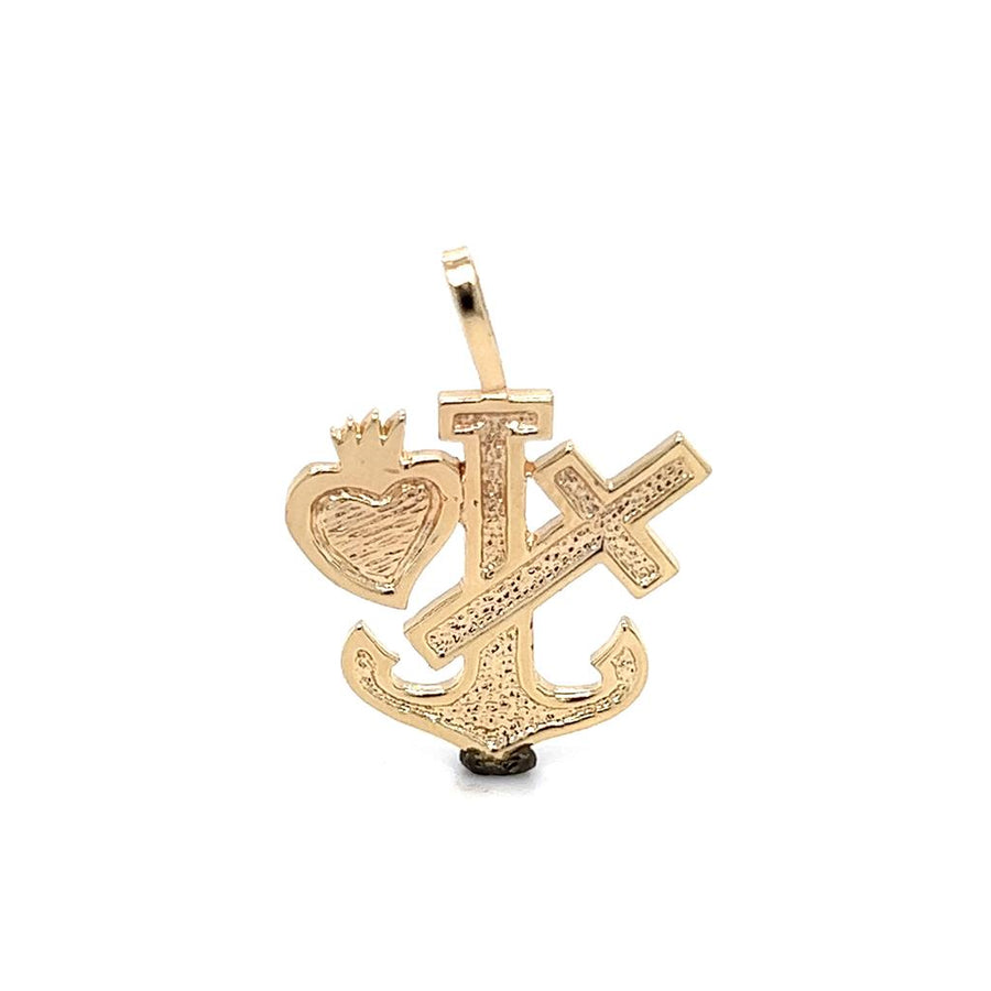 Yellow 10 Karat Anchor Heart & Cross