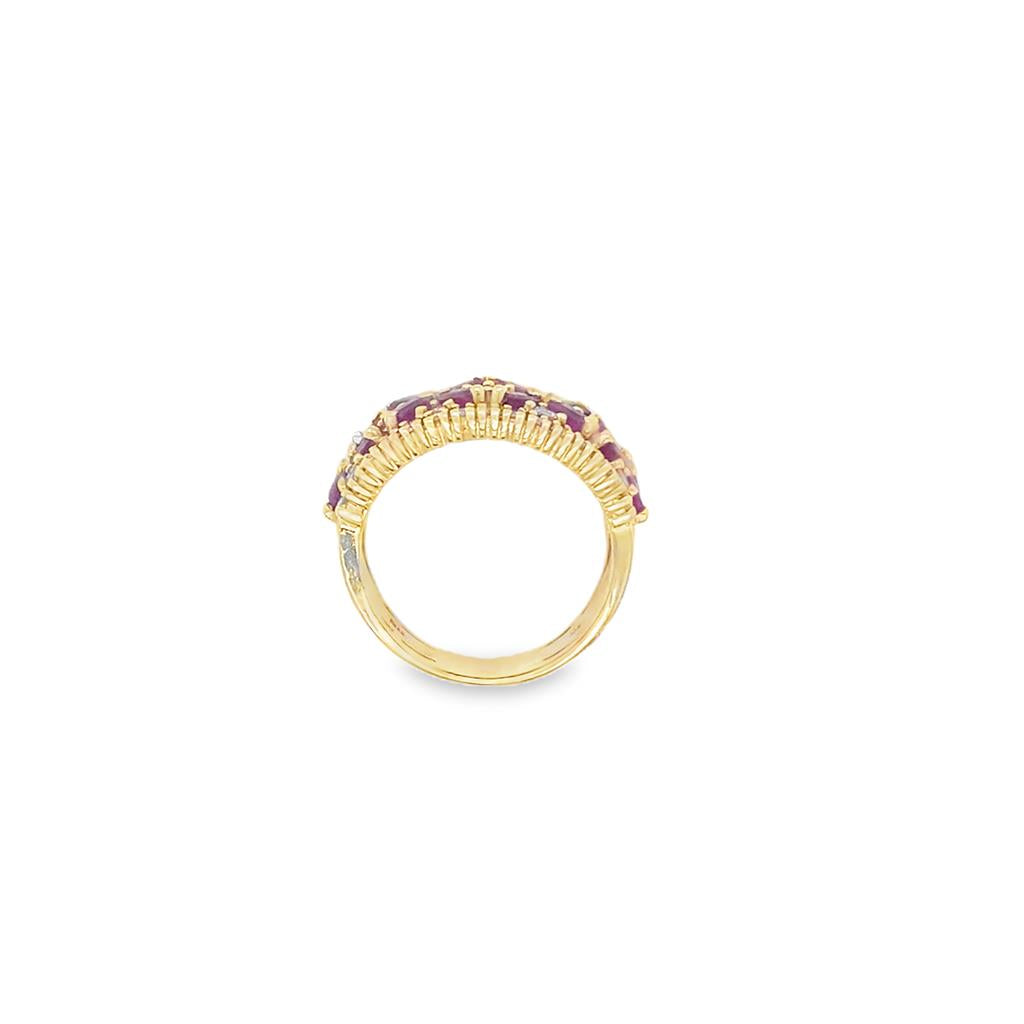 Estate Ruby and Diamond Wideband Ring