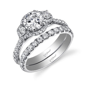 Coast Diamond Platinum Halo Engagement Ring