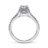 Gabriel & Co. Kelsey - 14 Karat White Gold Emerald Halo Diamond Engagement Ring Mounting