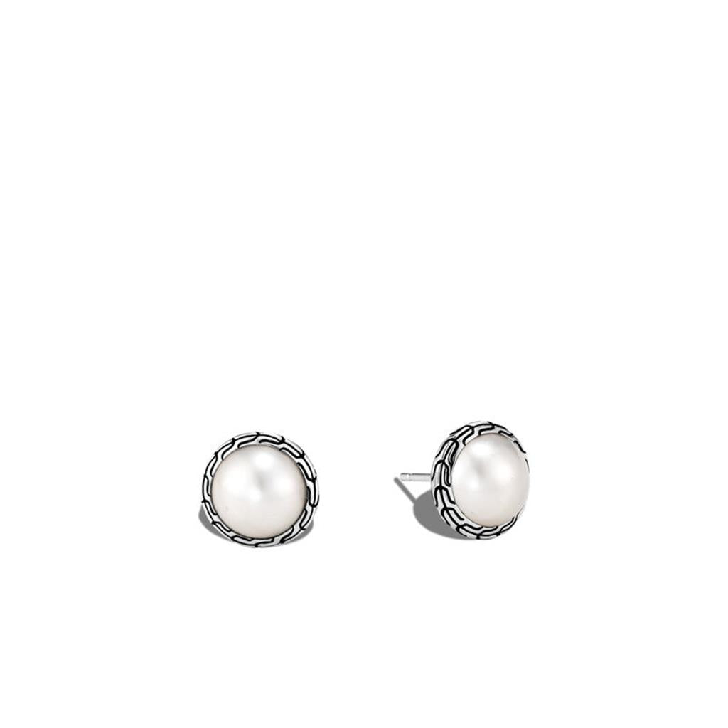 John Hardy Silver Classic Chain Women's Gemstone Stud Earrings