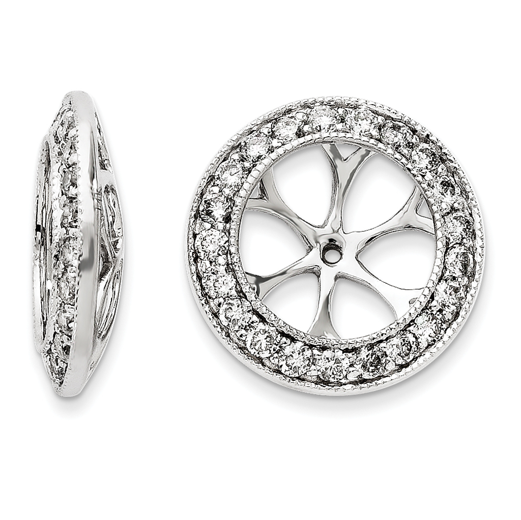 14k White Gold Diamond Earring Jackets