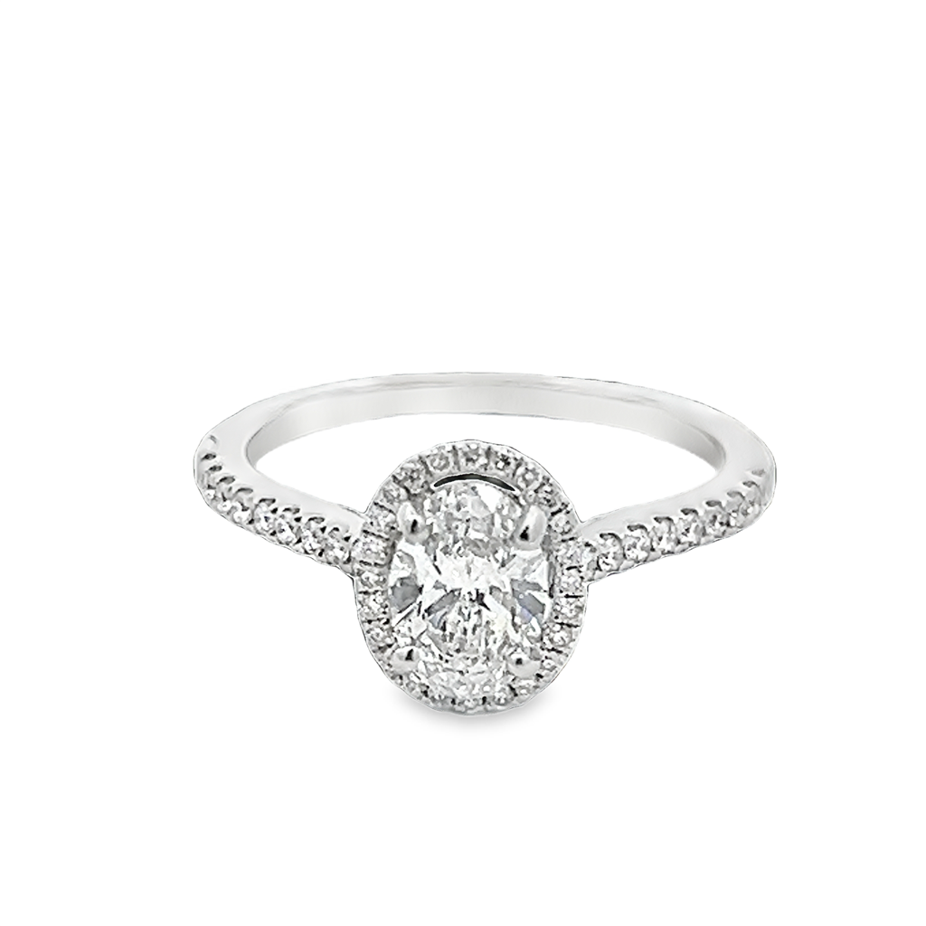 Estate Oval Diamond Halo Engagement Ring