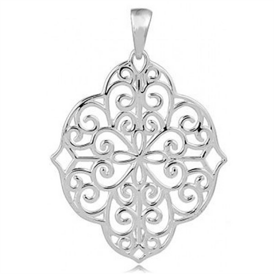 Southern Gates Sterling Silver Filigree Oblong Pendant