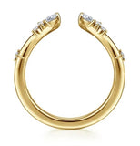 Lady's Yellow 14 Karat Curved Open Wedding/Anniversary Ring Size 6.5 8