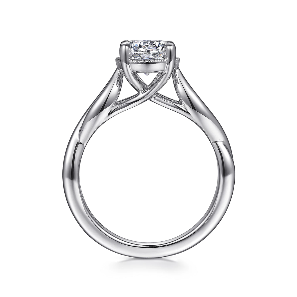 Gabriel & Co. Emiliana - 14K White Gold Split Shank Round Diamond Engagement Ring Mounting