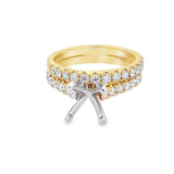 Lady's Two-Tone 14 Karat 4-Prong Straight Semi-Mount Ring Size 6.5 Wit