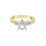 Lady's Two-Tone 14 Karat Hidden Halo Braided Ring Size 7 78 = 0.52tw R
