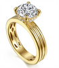 Lady's Yellow 14 Karat 4mm 3 Row Hidden Halo Ring Size 6.5 12 = 0.07tw