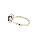 Garnet 14 Karat White Fashion Ring