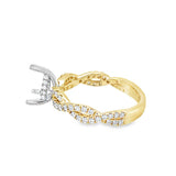 Lady's Two-Tone 14 Karat Hidden Halo Braided Ring Size 7 78 = 0.52tw R
