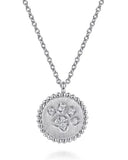 Lady's Sterling Silver Diamond Bujukan Paw Print Pendant Silver Neckla