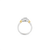 3 Stones Two Tone Engagement Ring