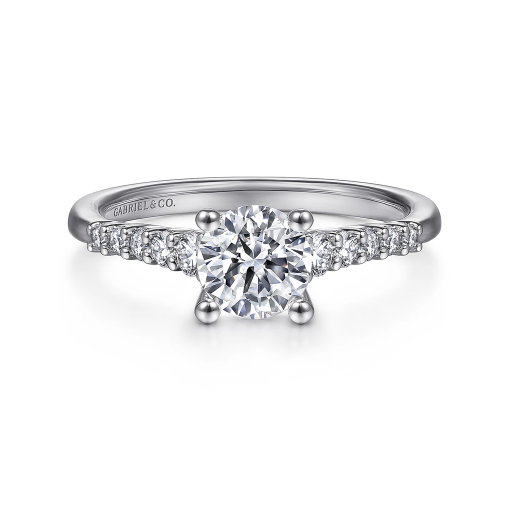 Gabriel & Co Graduated Straight Diamond Engagement Ring Mounting