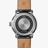 The Canfield Model Watch with Black Face and Black Leather Strap