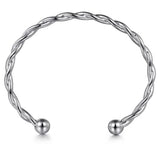Sterling Silver Twisted Cuff Bracelet Length 6.25 Designer: Gabriel &