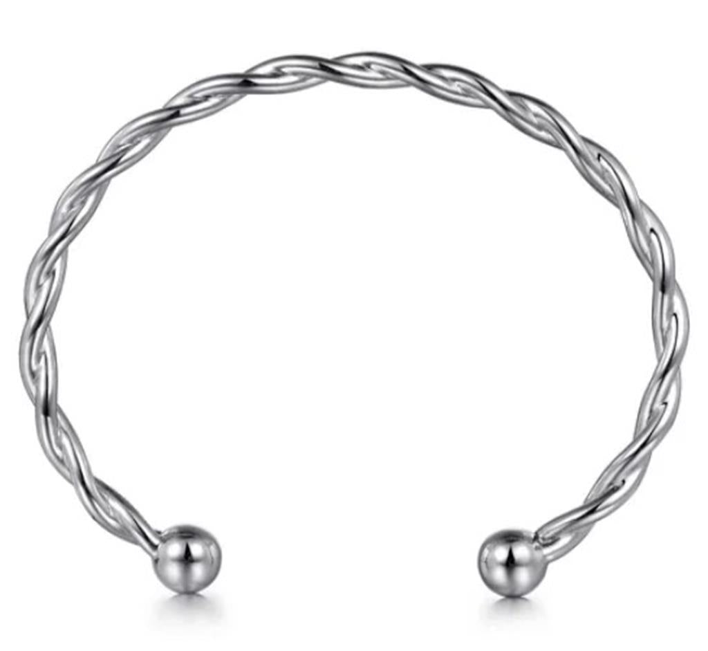 Sterling Silver Twisted Cuff Bracelet Length 6.25 Designer: Gabriel &