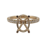 Lady's Yellow 14 Karat Straight Band Semi-Mount Ring Size 6.5 With 18
