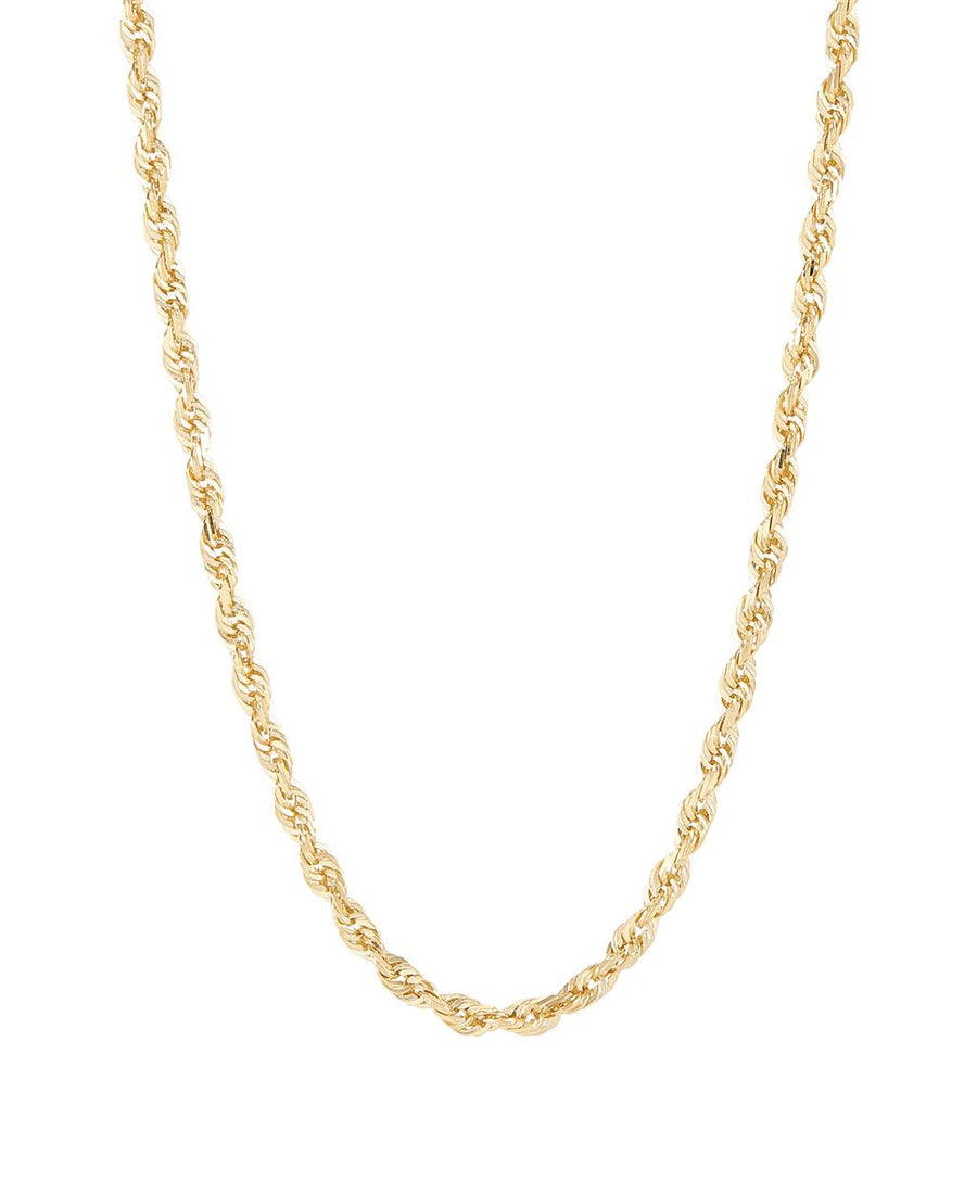 Yellow 14 Karat Diamond Cut 2.4-2.5mm Rope Chain Length 20 Gram Weight