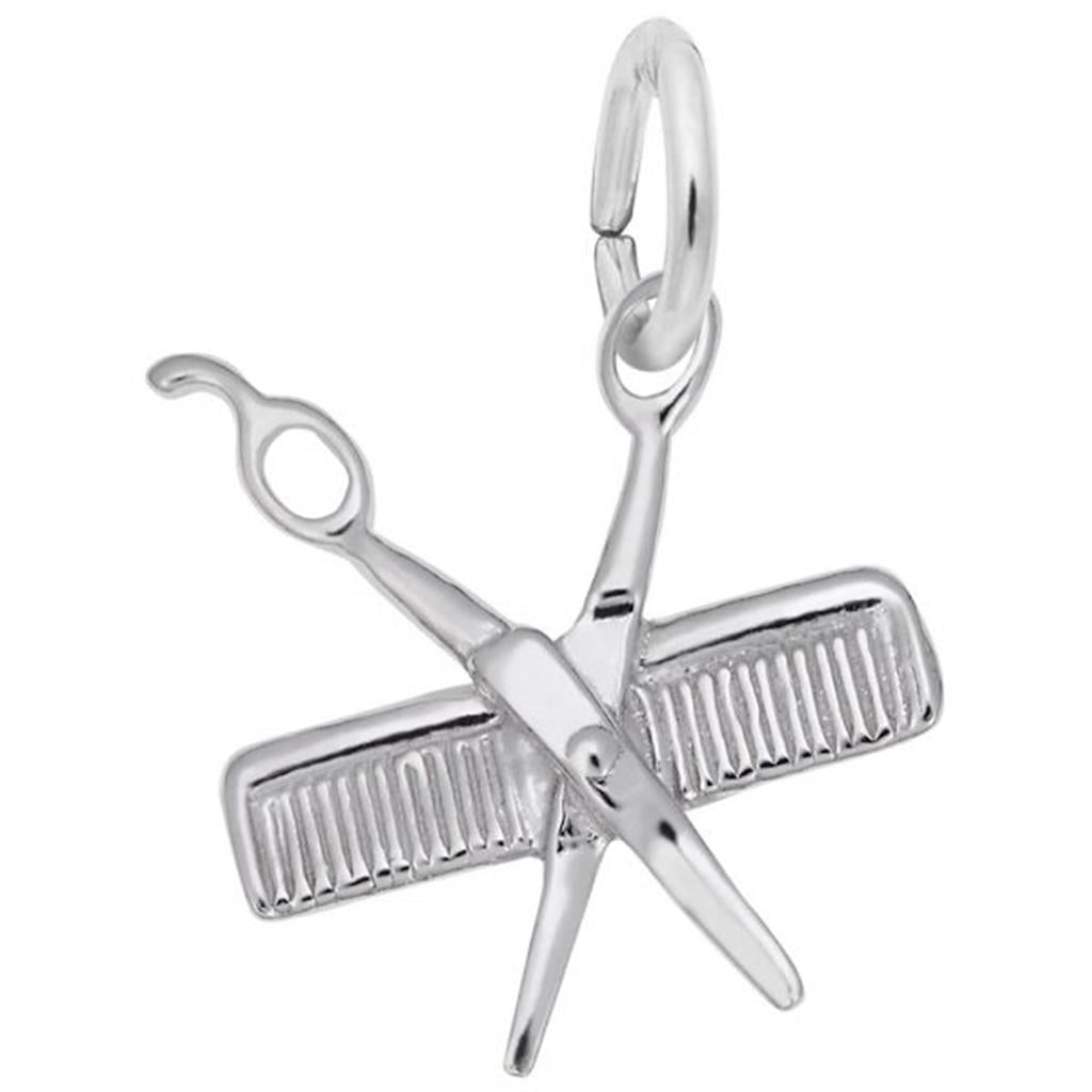 Rembrandt Charms Petite Comb & Scissors Charm Sterling Silver