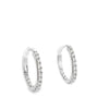 Lady's White 18 Karat Inside Out Oval Hoops Earrings 30 = 0.54tw Round