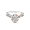 Estate Two Tone Oval Cluster Diamond Bridal Set