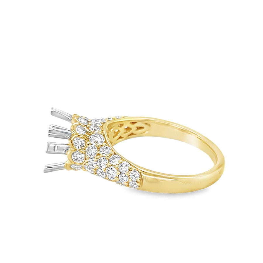 Nelson Lady's Two-Tone Domed Diamond Engagement Ring Mounting