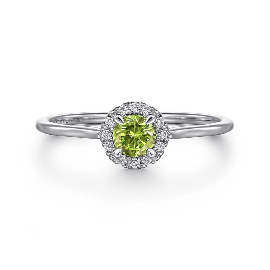 Peridot 14 Karat White Fashion Ring