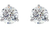 Lady's White 14 Karat Threaded Martini Stud Earrings With 2=0.38Tw Rou