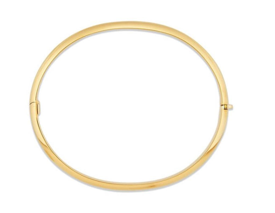 Yellow 14 Karat 9mm Oval Round Tube Hinge Bracelet Length 7 Gram Weigh