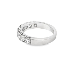 Lady's White Polished 18 Karat Half Anniversary Wedding/Anniversary Ring