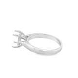 Lady's White 18 Karat Accented Cathedral Solitaire Ring Size 6.75 2 =